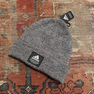 NWT Unworn Mens Unisex Adidas Amplifier Knit Beanie Hat heather Twist Gray Black